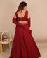 Red Shimmer Lehenga