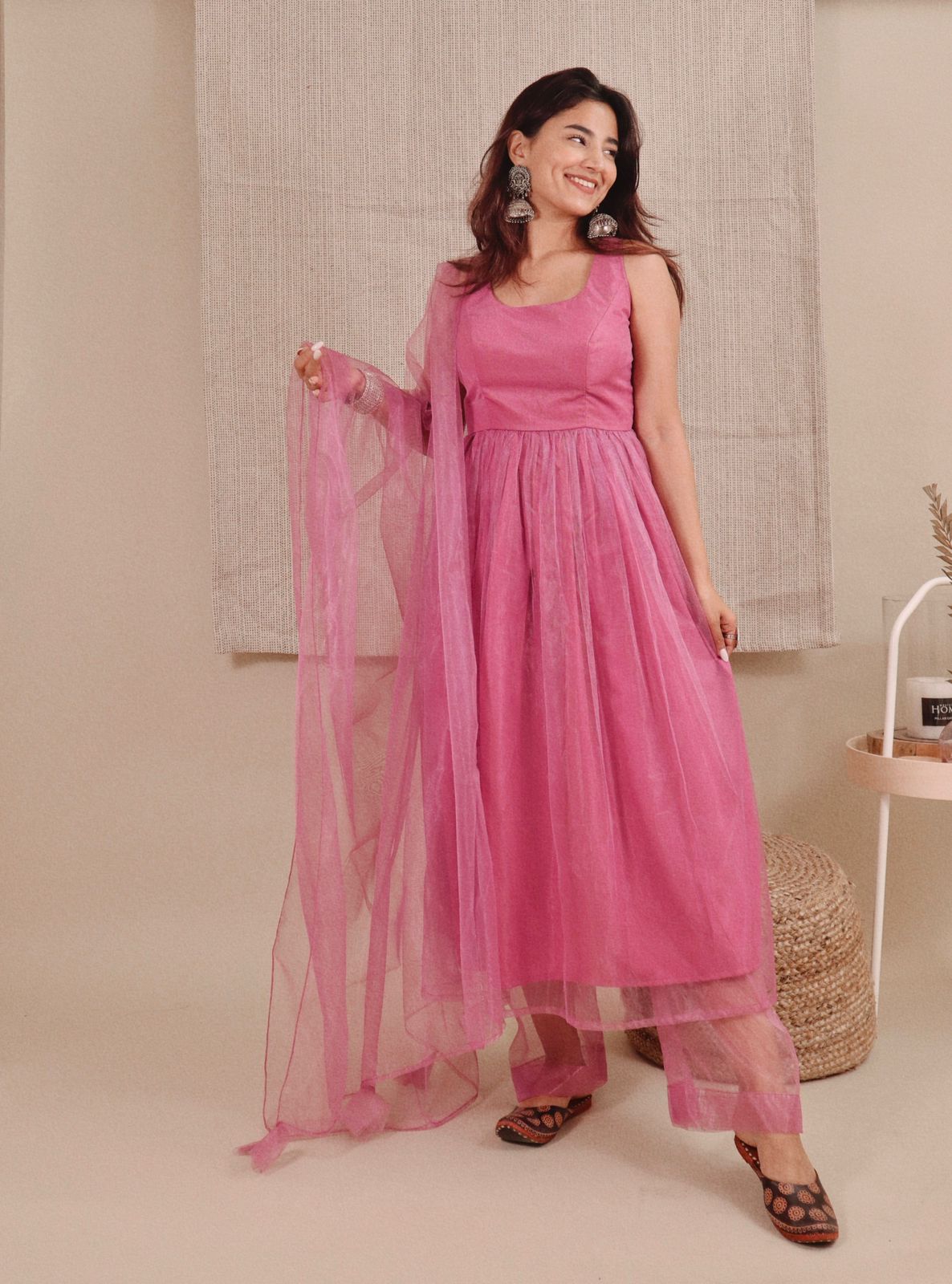 Pink tissue dress set