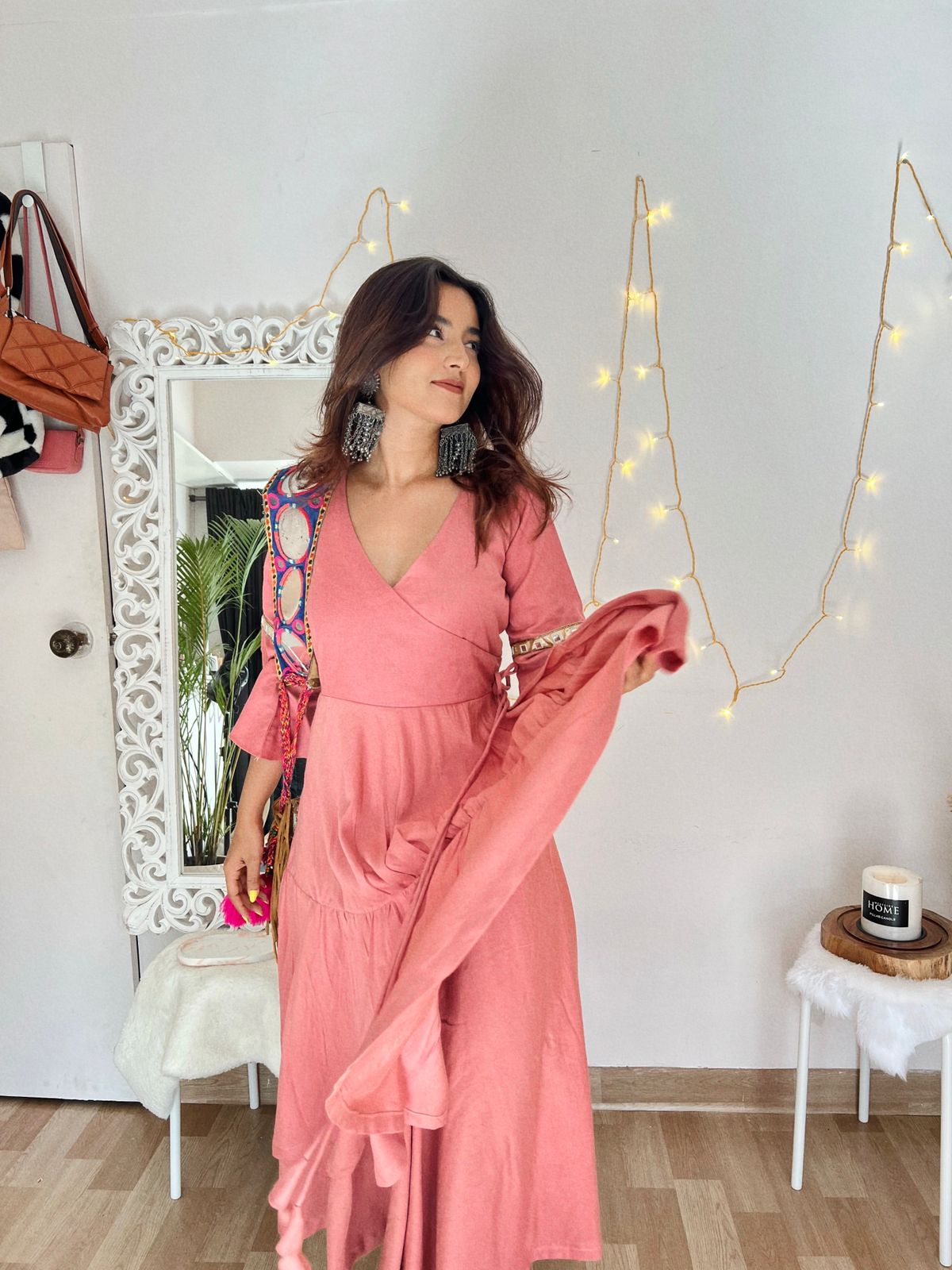 Pink Angrakha Dress