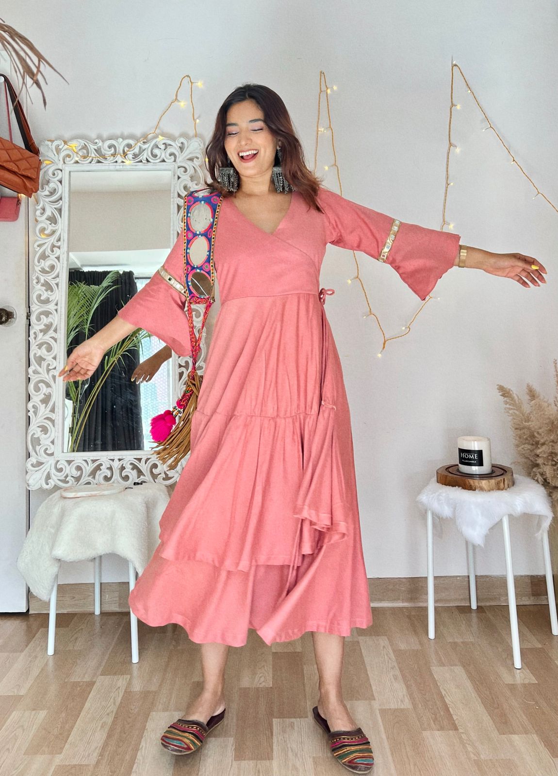 Pink Angrakha Dress